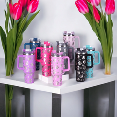 Paw Print 40 Ounce Laser Engraved Tumbler