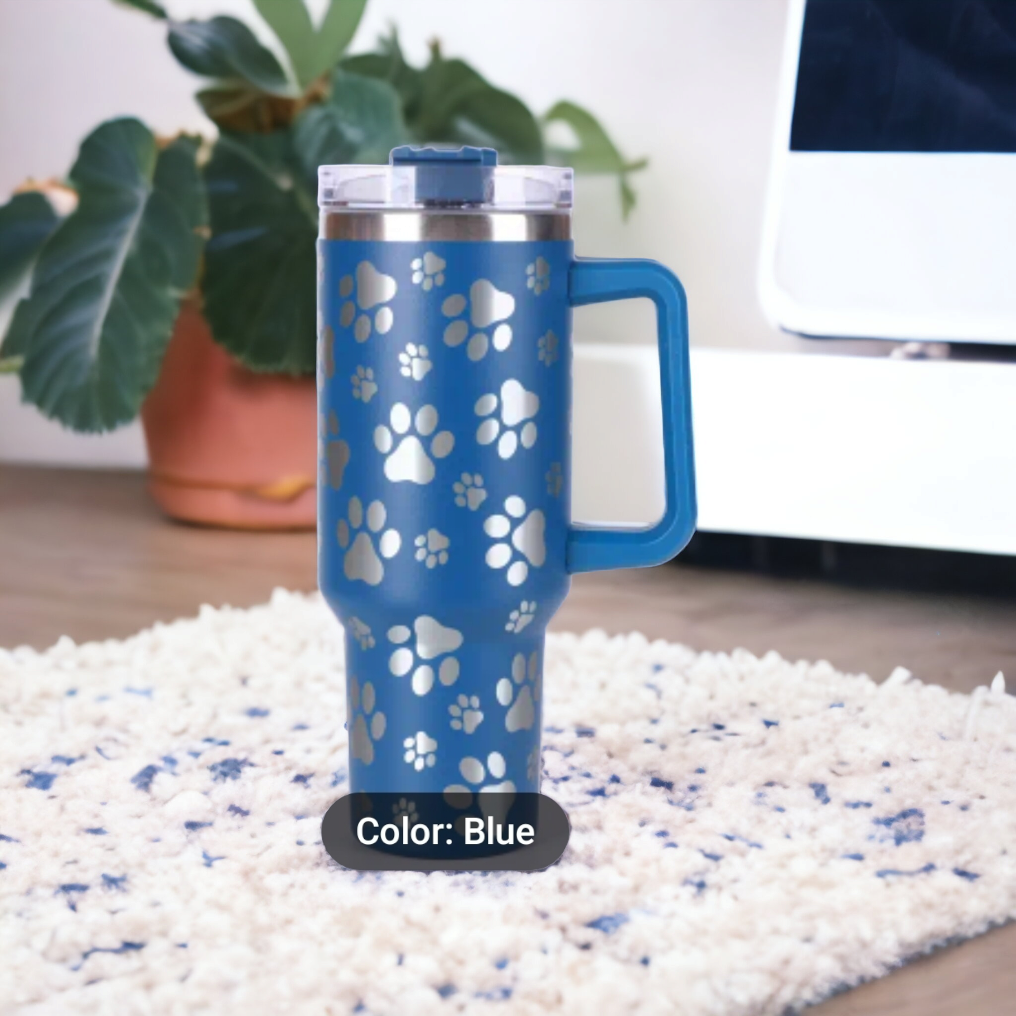 Paw Print 40 Ounce Laser Engraved Tumbler