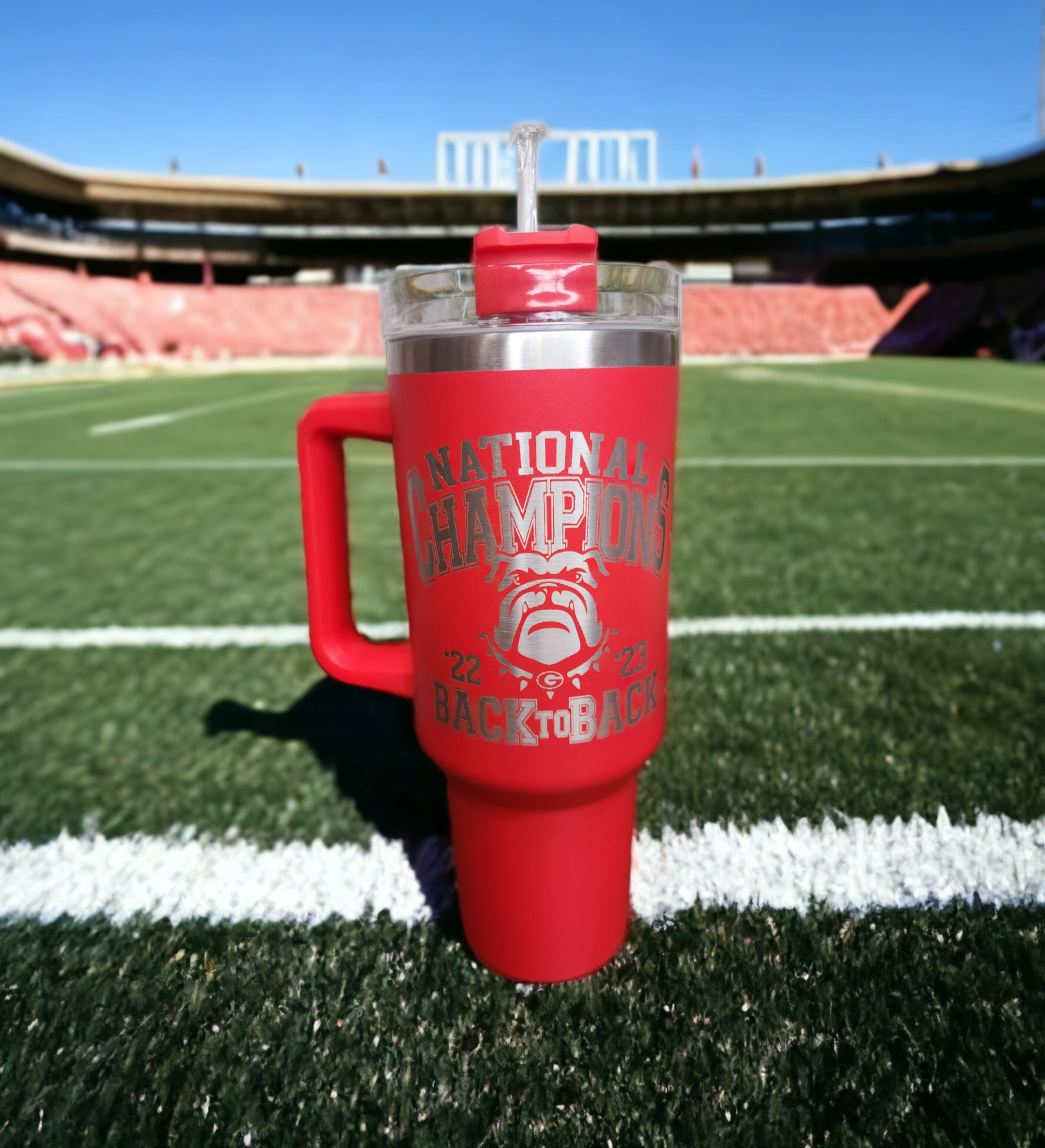 40 oz Laser Engraved Georgia National Champions Travel Tumbler