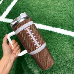 Football Rhinestone Studded 40 oz. Tumbler