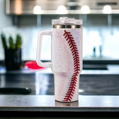 Baseball Rhinestone Studded 40 oz. Tumbler