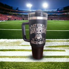 40 oz Laser Engraved Georgia National Champions Travel Tumbler