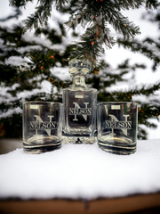 Custom Etched Decanter Set