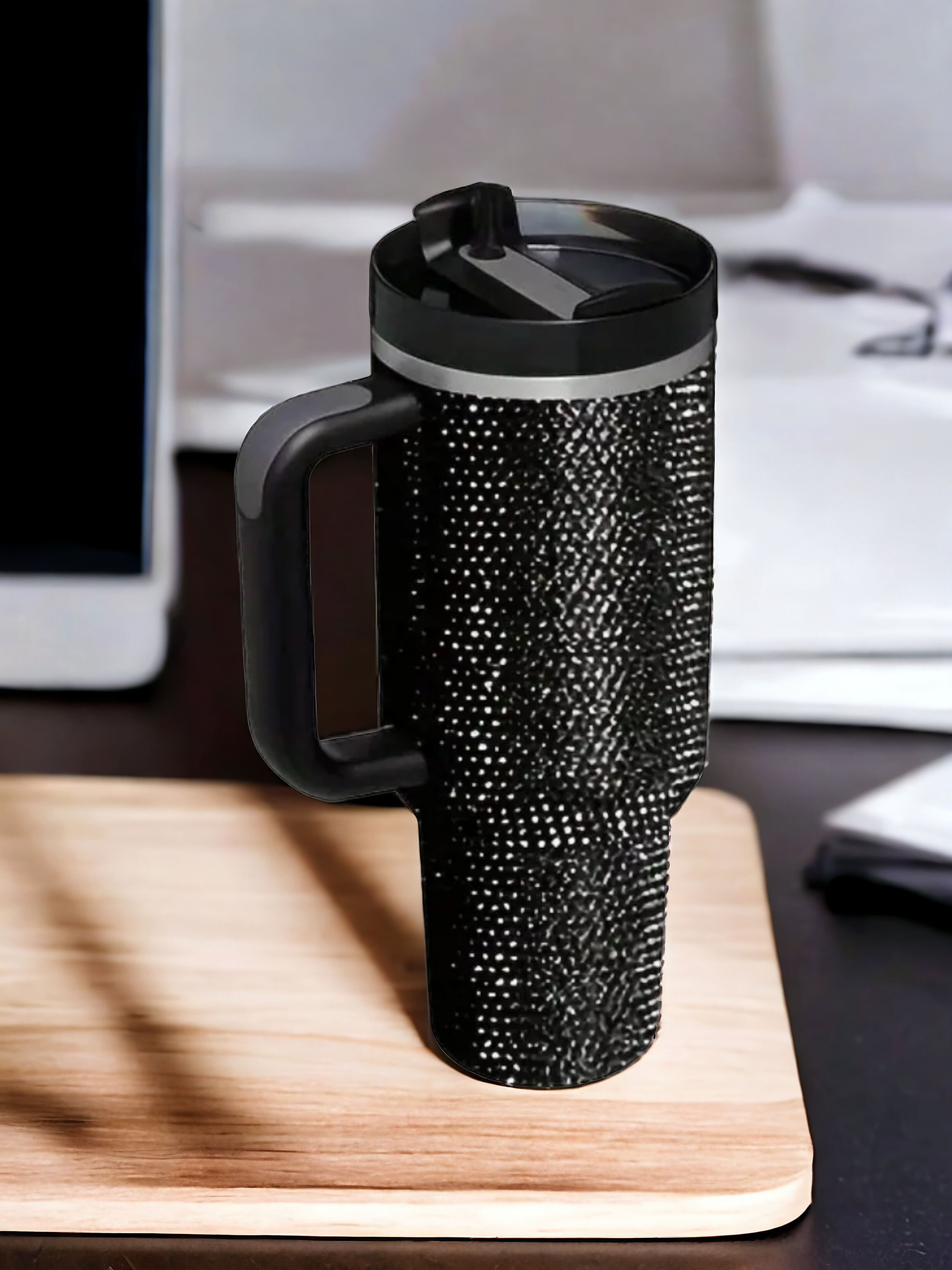 Sparkling Rhinestone Studded 40 oz. Tumbler with Handle