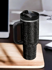 Sparkling Rhinestone Studded 40 oz. Tumbler with Handle