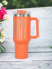 40 oz. American Flag Tumbler with Handle