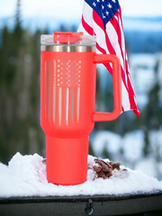 40 oz. American Flag Tumbler with Handle