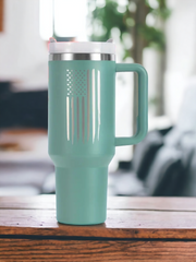 40 oz. American Flag Tumbler with Handle