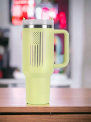 40 oz. American Flag Tumbler with Handle