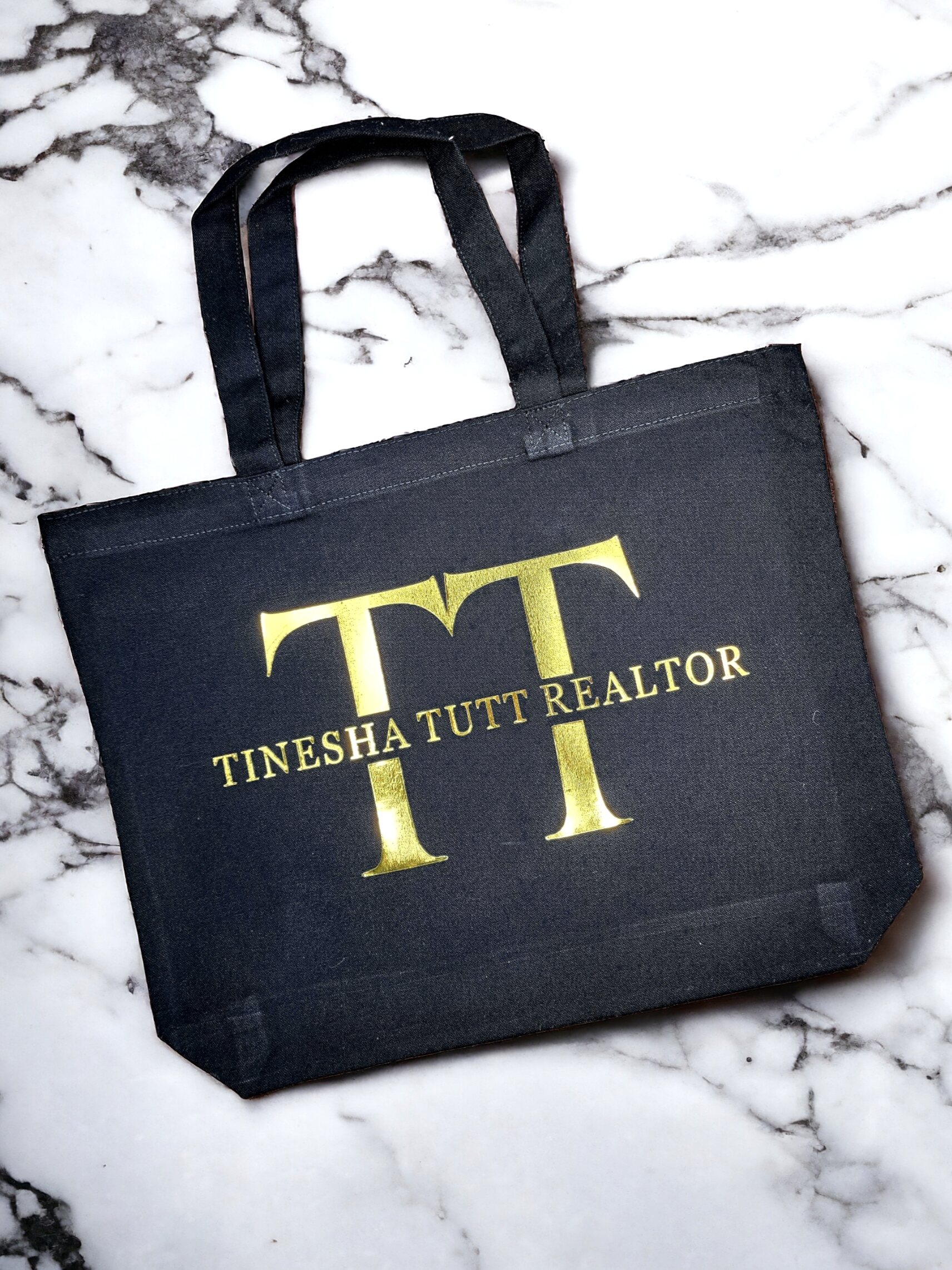 Custom Metallic Print Canvas Tote Bags