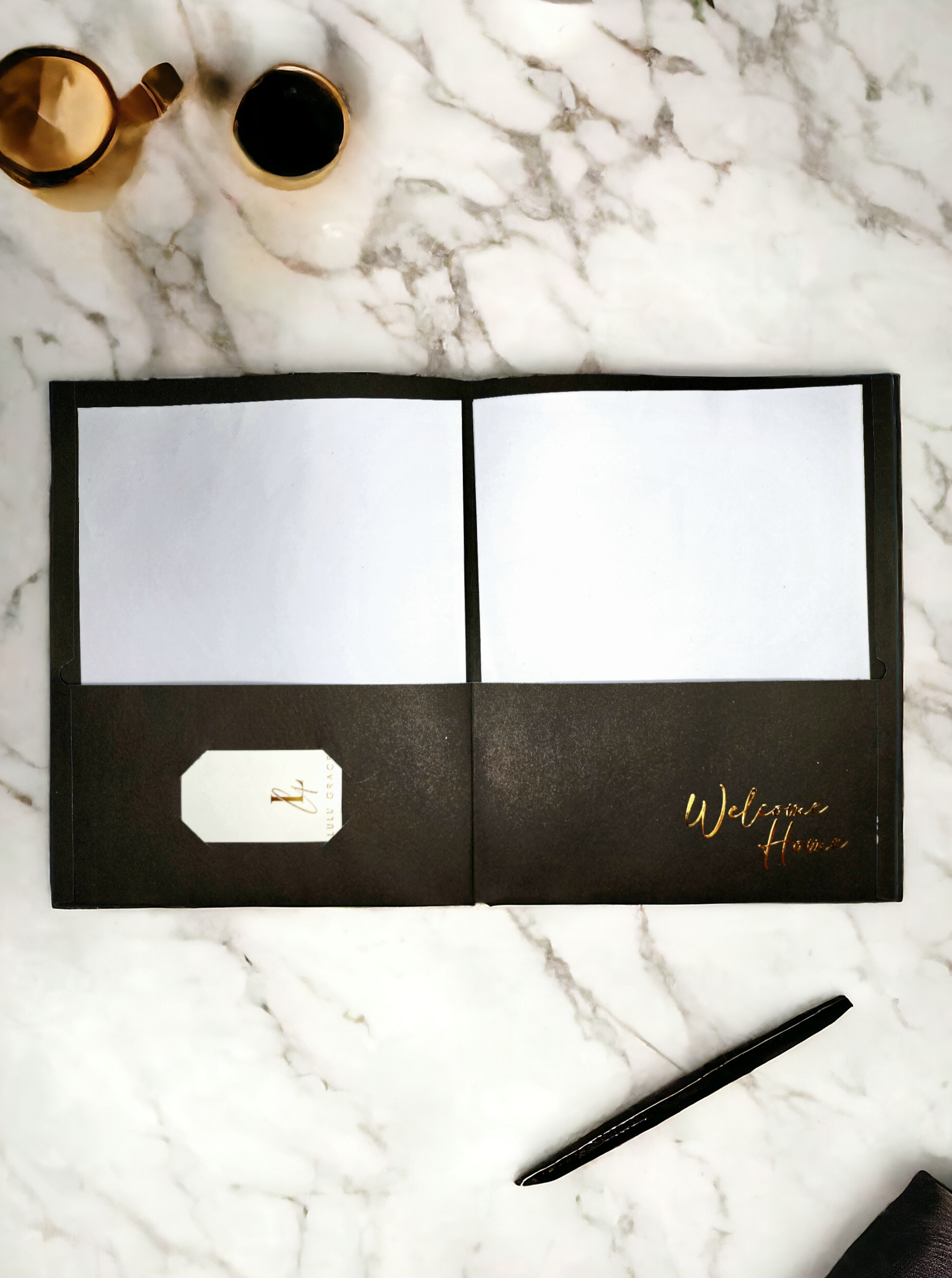 Branded Foil Presentation Folders with Card Holder