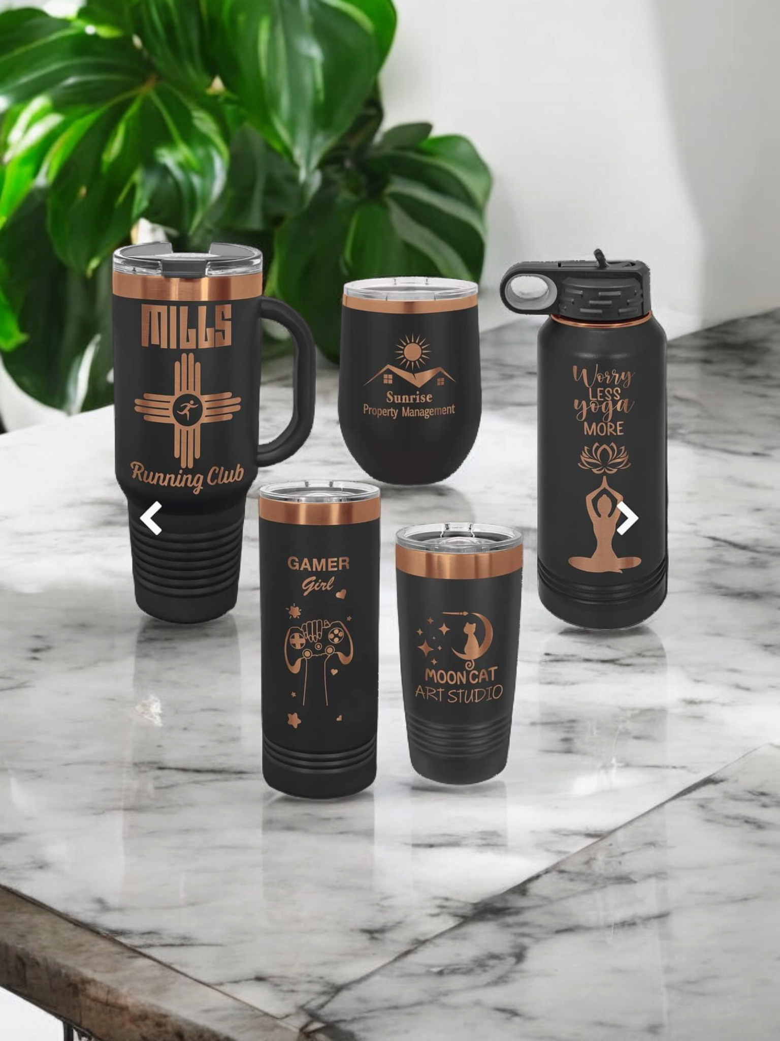 Rose Gold Plated Laser Engraved Drinkware