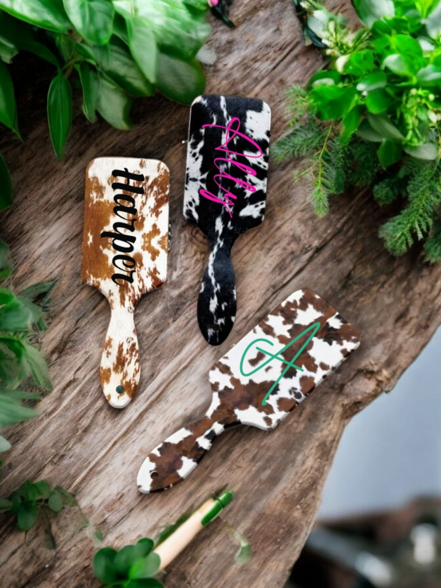 Personalized Cow Pattern Brush