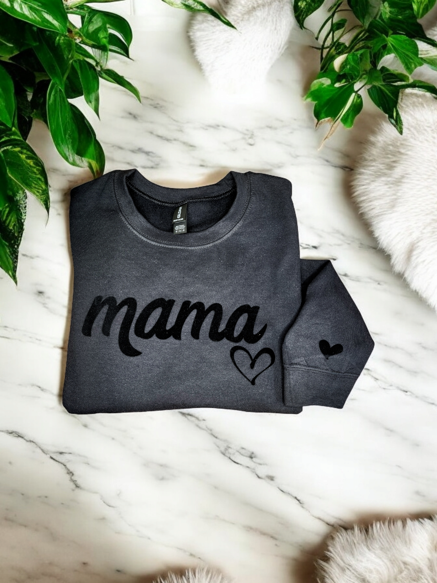 Black Monochromatic Mama Puff Shirt