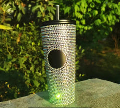 Monogrammed Rhinestone Studded 24 oz. Tumbler