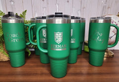 Custom Laser Engraved Travel Tumblers with Handle
