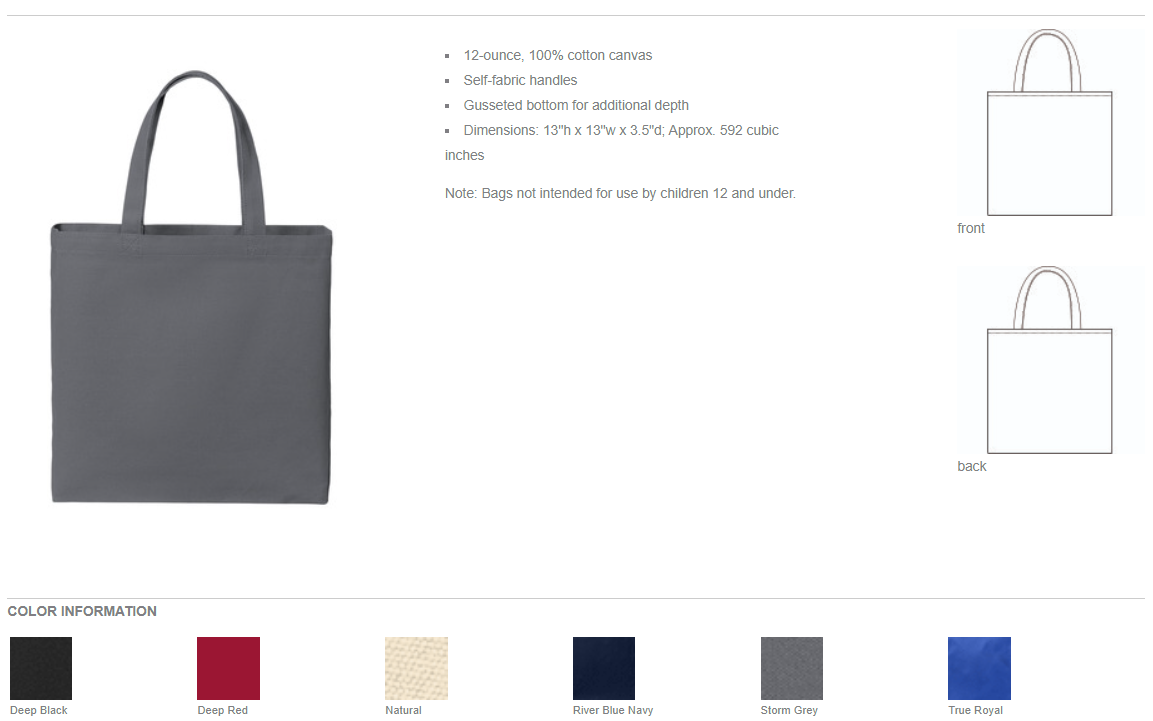 Custom Metallic Print Canvas Tote Bags