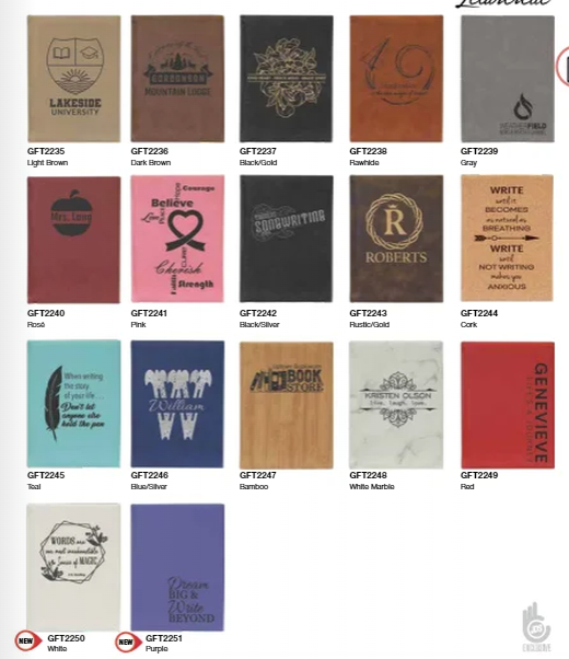 Branded Leatherette Laser Engraved Notebooks