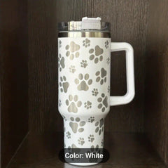 Paw Print 40 Ounce Laser Engraved Tumbler