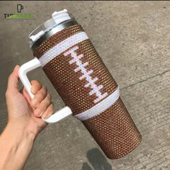 Football Rhinestone Studded 40 oz. Tumbler