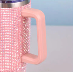 Sparkling Rhinestone Studded 40 oz. Tumbler with Handle