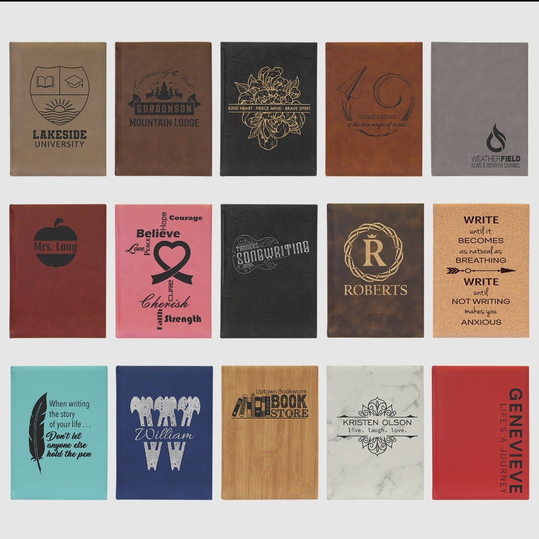 Branded Leatherette Laser Engraved Notebooks