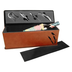 Custom Laser Engraved Wine Gift Box and Tools Set