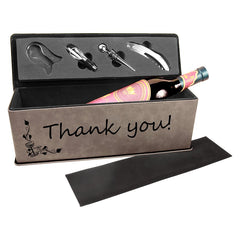 Custom Laser Engraved Wine Gift Box and Tools Set