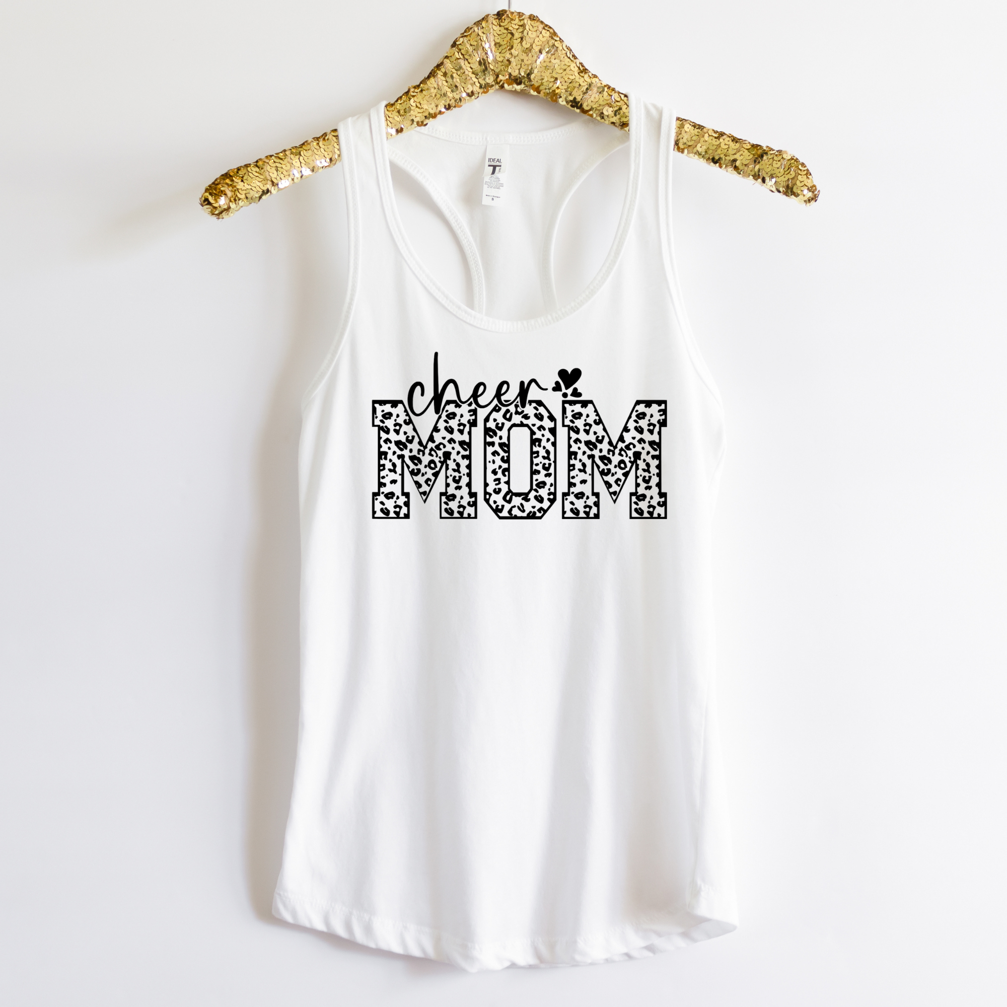 Cheer Mom Glitter Leopard Print Shirt
