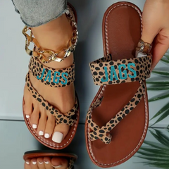 Glitter Jags Leopard Print Sandals