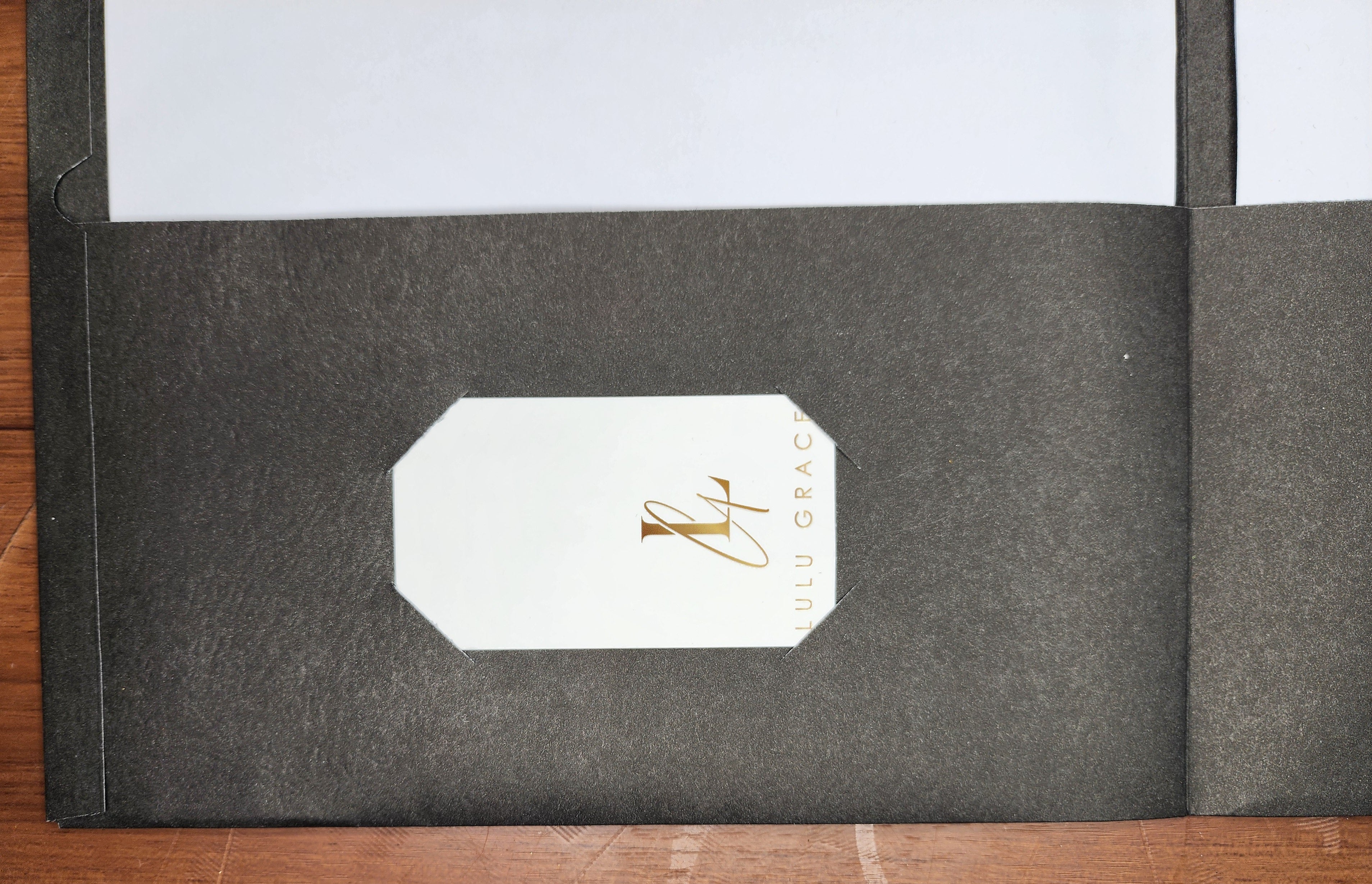 Branded Foil Presentation Folders with Card Holder