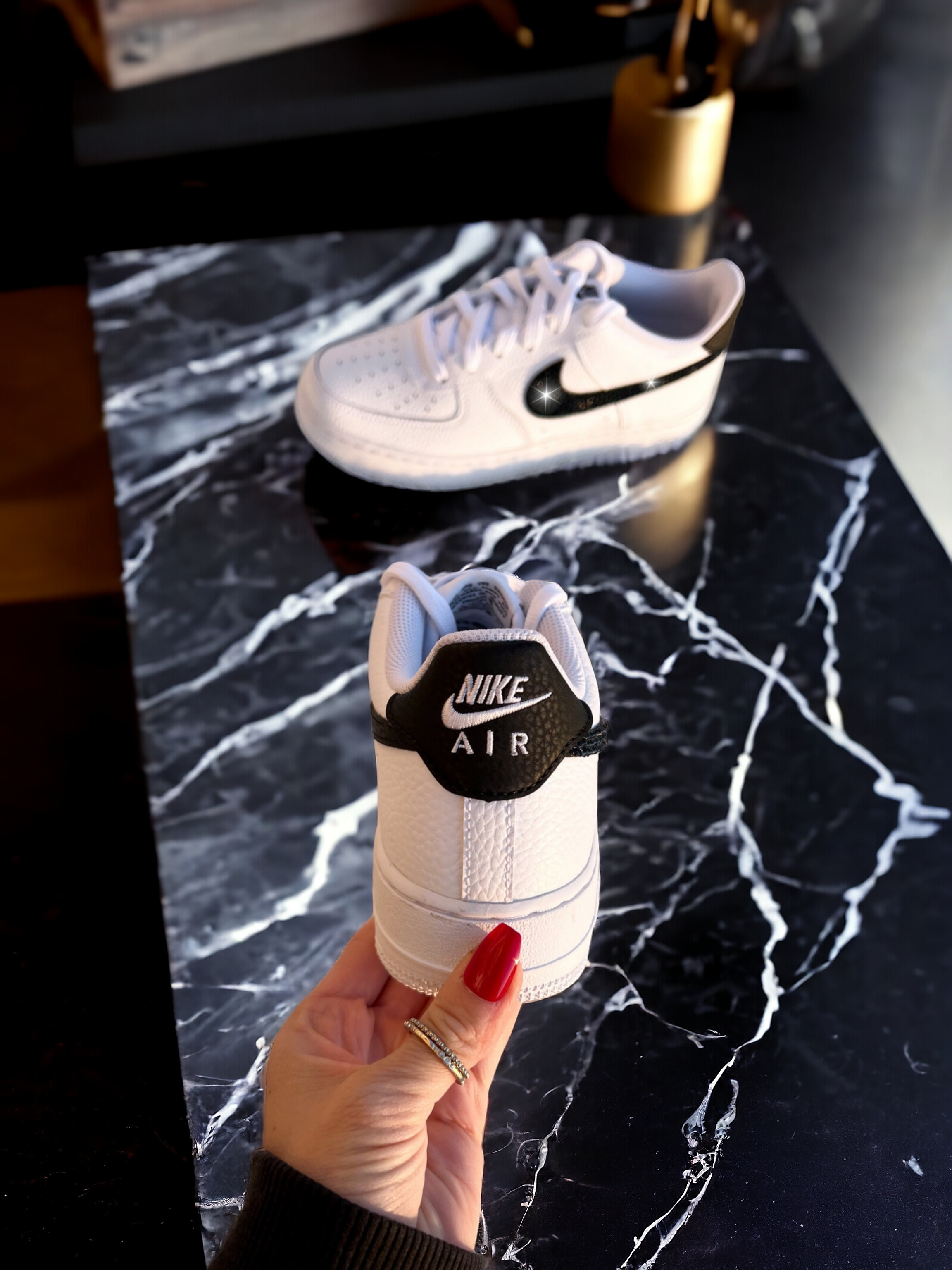 Black Swarovski Women's Nike Air Force 1 Shoes
