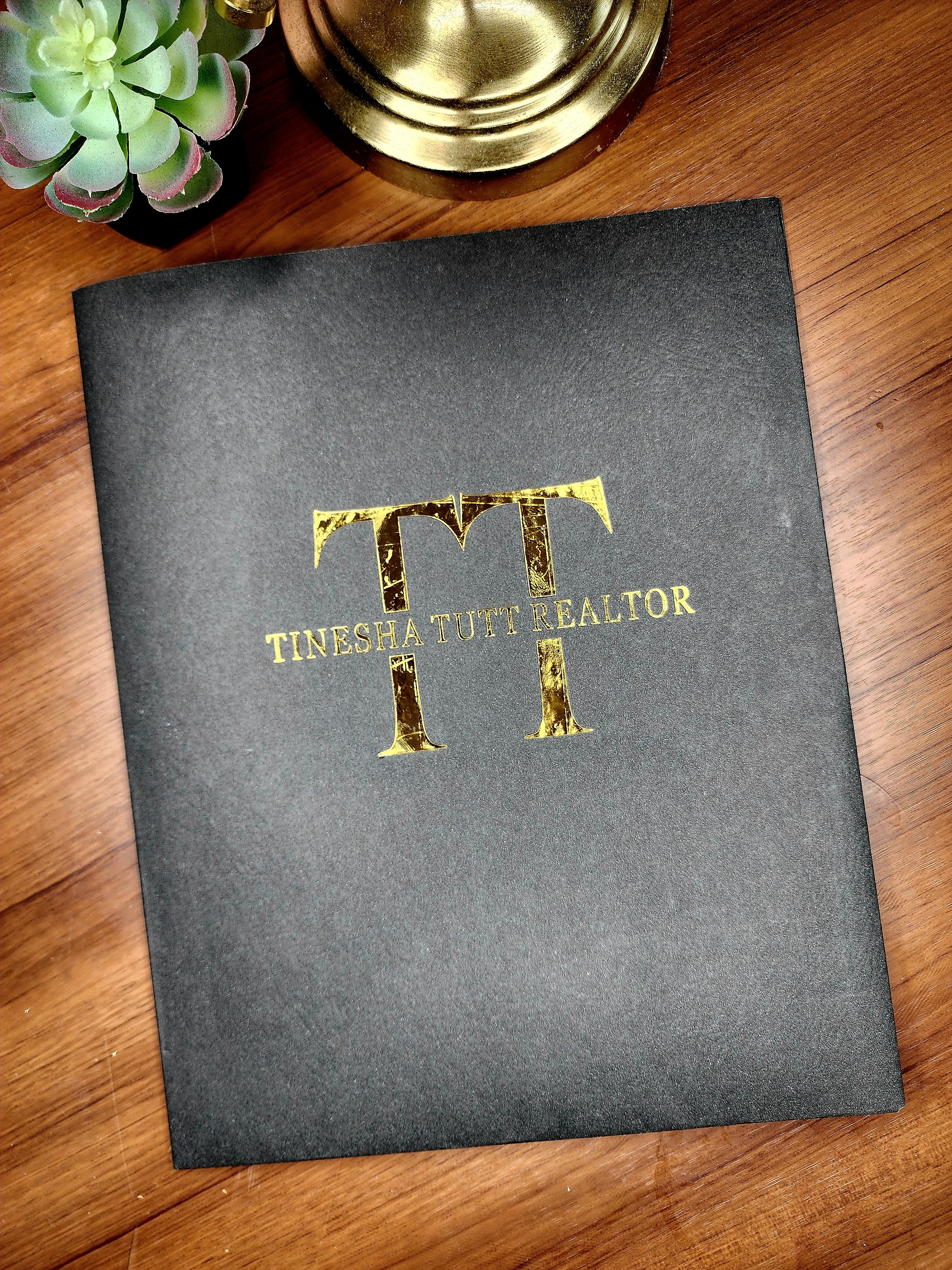 Branded Foil Presentation Folders with Card Holder