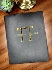 Branded Foil Presentation Folders with Card Holder