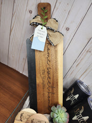 Custom Closing Gift Set- Black Acopa Marble and Acacia Wood