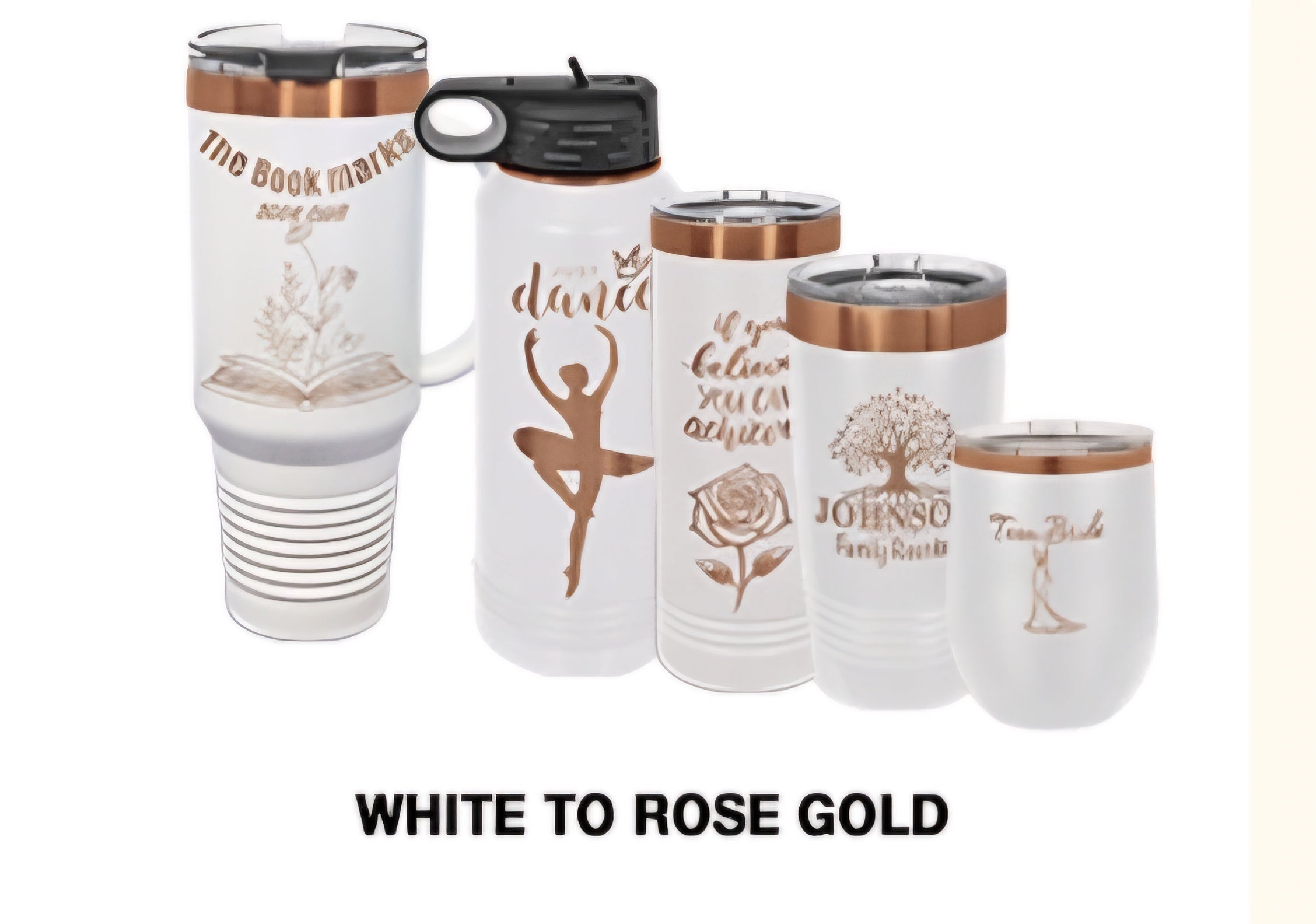Rose Gold Plated Laser Engraved Drinkware
