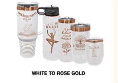 Rose Gold Plated Laser Engraved Drinkware