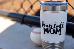 Leatherette 20 oz Laser Engraved Baseball Tumbler
