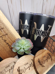 Custom Closing Gift Set- Black Acopa Marble and Acacia Wood