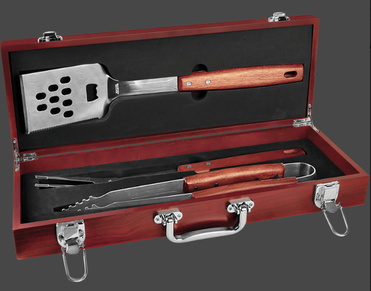 Custom Laser Engraved BBQ Set with Case