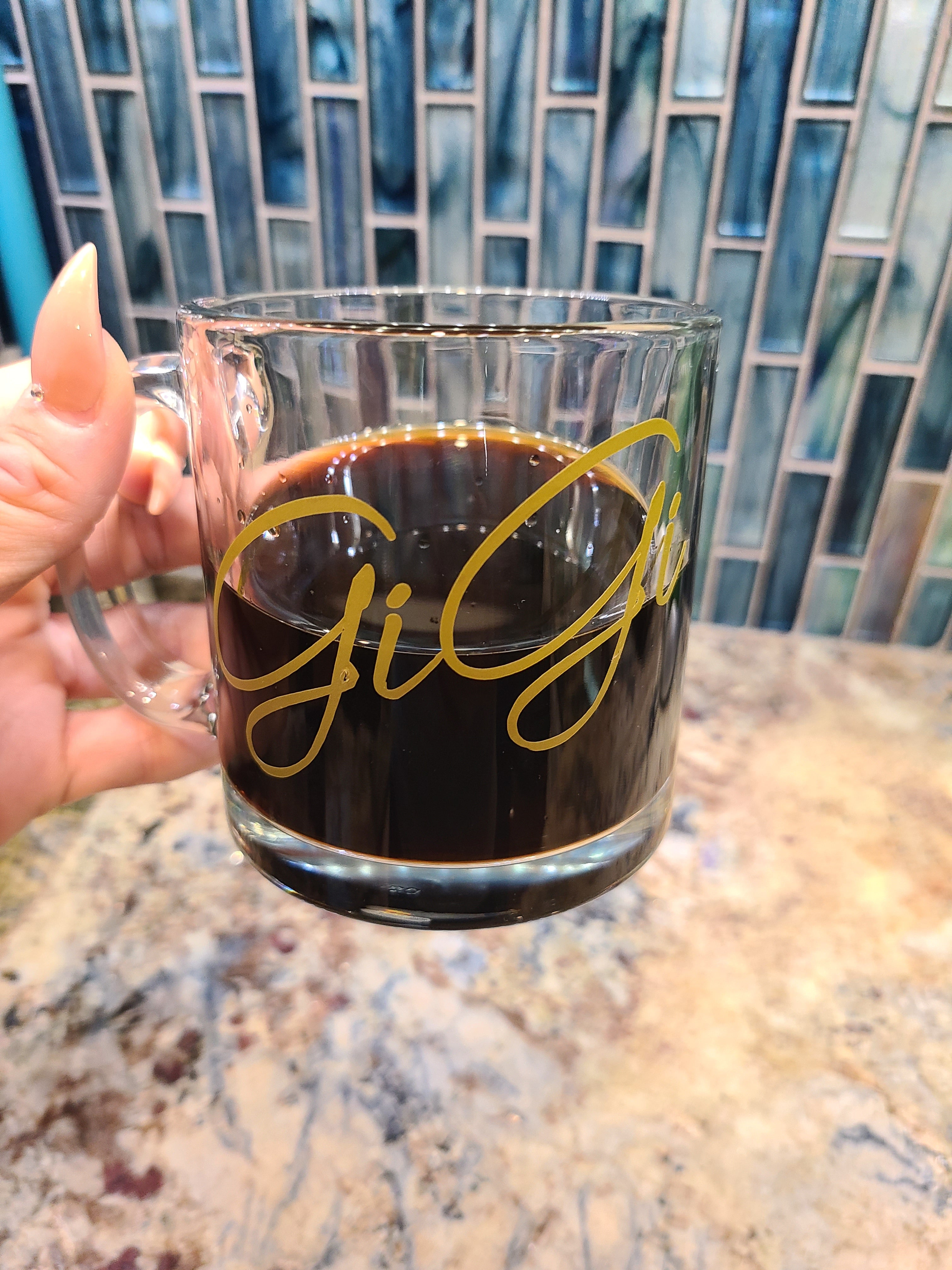 Personalized Glass Coffee Mug