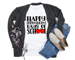 Happy 100 Days of School Math Equation Shirt