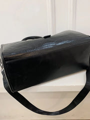 Monogrammed Crocodile Embossed Duffel Bag