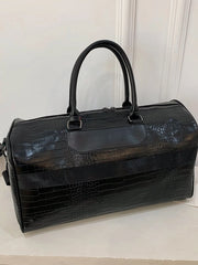 Monogrammed Crocodile Embossed Duffel Bag