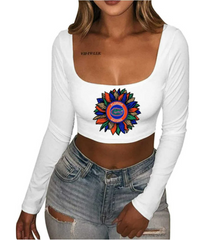 Florida Gators Sunflower Long Sleeve Crop Top