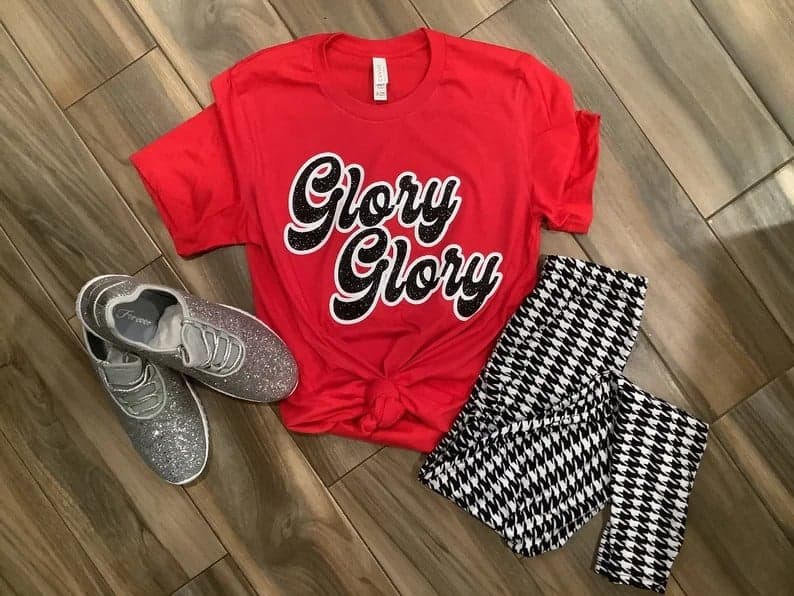 Glory Glory Georgia Bulldogs Glitter Top