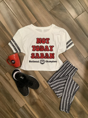 Georgia Bulldogs Not Today Saban Glitter Crop Top
