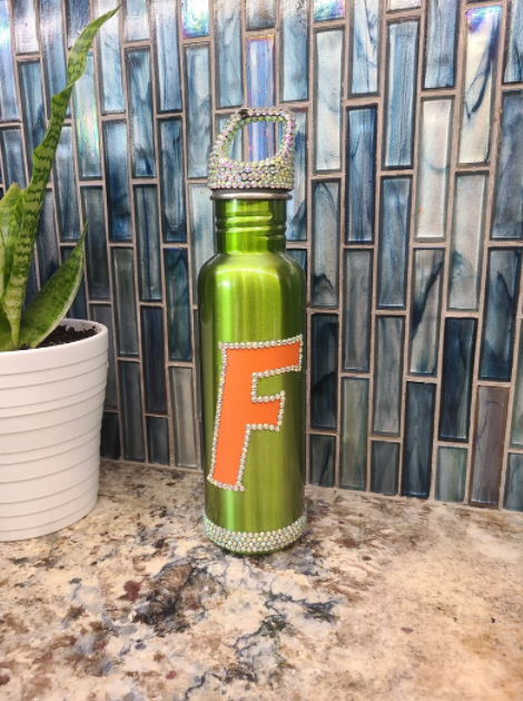Rhinestone Florida Gators Steel Insulated Water Bottle with Lid