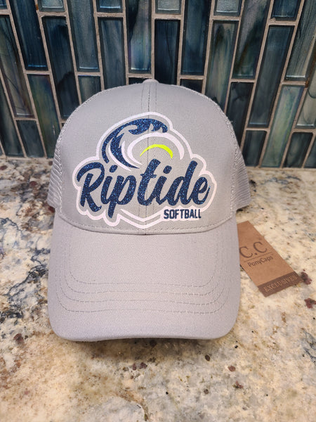C.C Hatsandscarf Ponytail Baseball Cap - Glitter Navy, Adjustable With Ponytail Slot - View #10