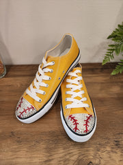 Rhinestone Embellished Softball Low Top Sneakers